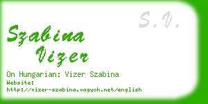 szabina vizer business card